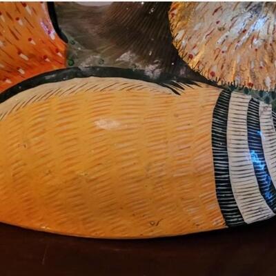Lot 94: Mexican Folk Art CartonerÃ­a - Large Paper Mache Handpainted Bird Sculpture