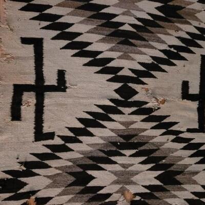 Lot 97: 1920's Navajo Whirling Log Blanket