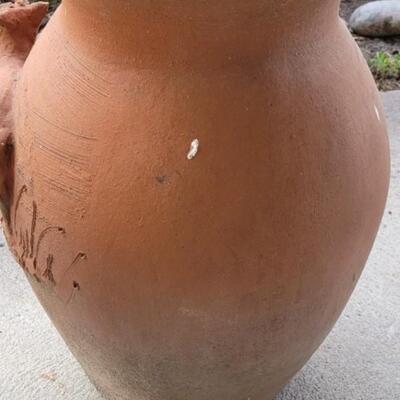 Lot 98: Vintage Large Terracotta Vase with a Cow