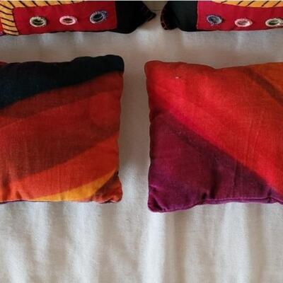 Lot 99: (2) Sheesha Style Pillows and 2 Small Velvet Pillows