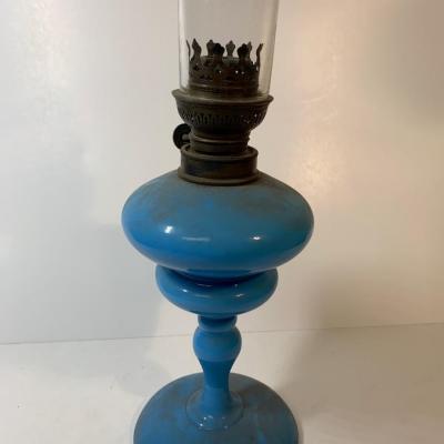 ANTIQUE BLUE OIL LAMP