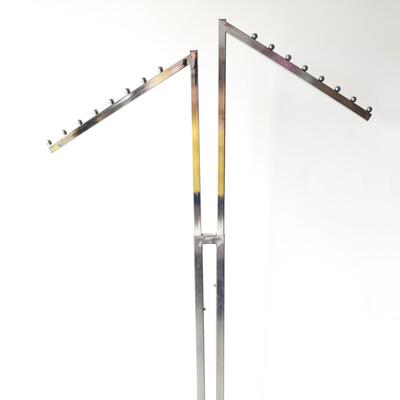 Chrome Double Purse Display Fixture Retail Store Display - Adjustable 4' - 6'