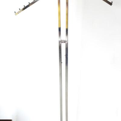Chrome Double Purse Display Fixture Retail Store Display - Adjustable 4' - 6'