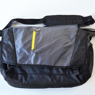 Dell Laptop Messenger Bag - Black and Gray - Padded Laptop Pocket