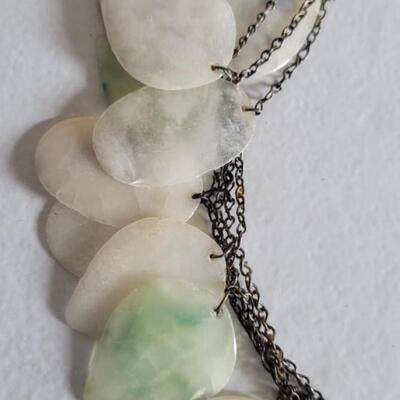 Lot 127: Antique Rare White, Green and Blue/Lavender Jade Necklace