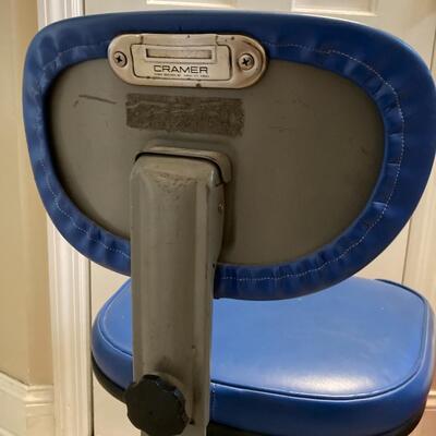 Vintage Cramer Industries Swivel Office Chair Blue Vinyl