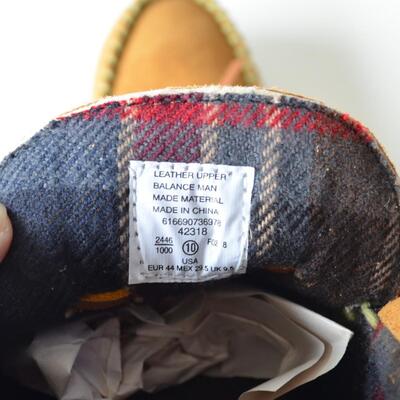 Fireside Moccasins - Mens Slippers Size 10 - Brown Leather Uppers