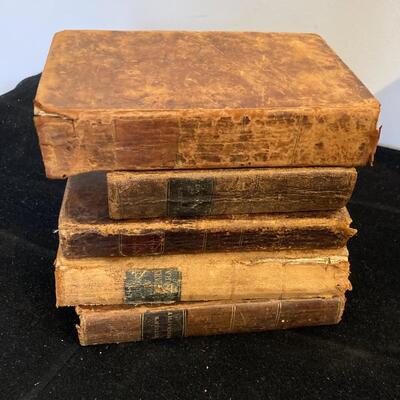 Antique Leatherbound 1800s Book Lot of 5