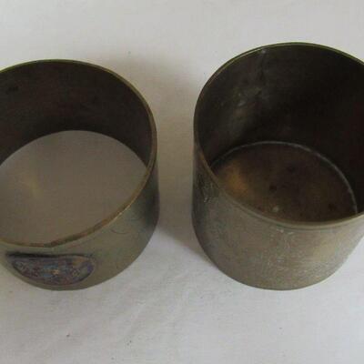 Mixed Lot of Metal Decorative Items, Nice Copper Tray, Brass Napkin Ring and Toothpicks
