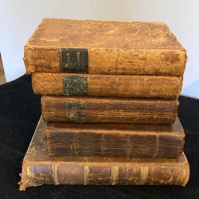 Antiquemoversnetwork Leatherbound 1800s Book Lot of 5