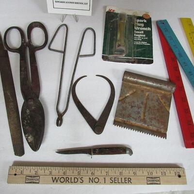 Lot of Vintage Tools and Fold Up Ruler