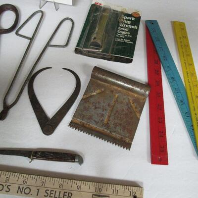 Lot of Vintage Tools and Fold Up Ruler