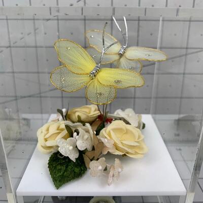 #44 Butterfly & Flower Glass Music Box