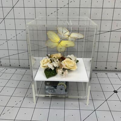 #44 Butterfly & Flower Glass Music Box