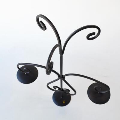Metal Candle Stand For 3 Pillar Candles - Heart Design Home Decor