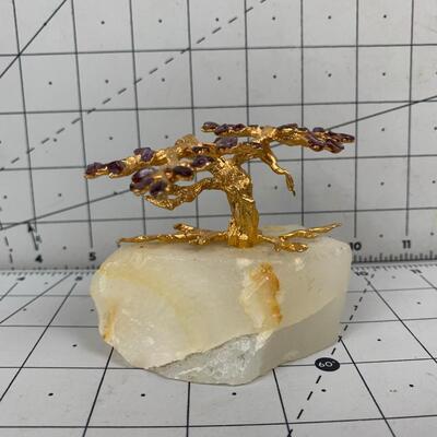 #56 Gold Leaf and Amethyst Style Sculpture