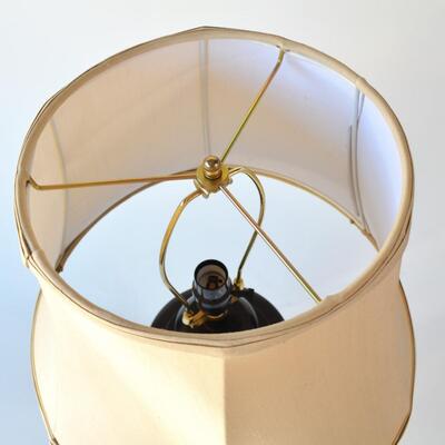 Table Lamp Dark Brown Jar Twist Base with Tan Shade