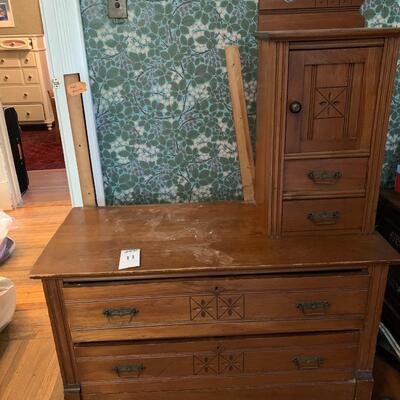 Eastlake Dresser/Mens Wardrobe with Hat Box #1