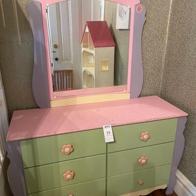 Children's 6 Drawer Dresser with Mirror