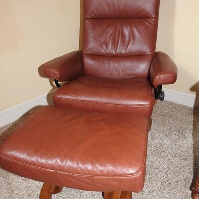 Ekornes Stressless Leather Recliner with Ottoman