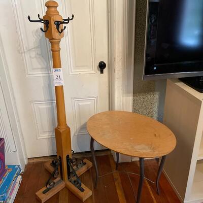 Child's Coat Rack and Side Table