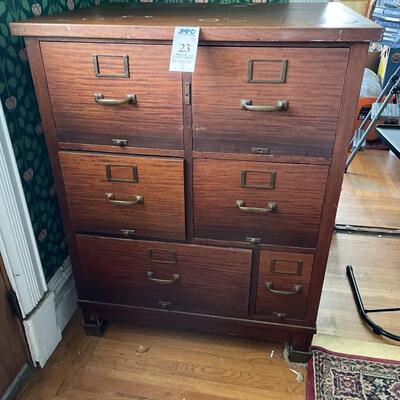 Antique File Cabinet with 6 Drawers