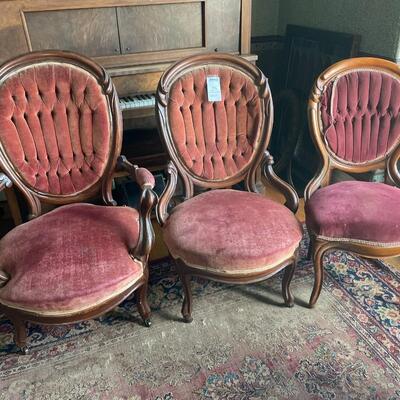 Trio of Victorian Chairs - Matches Chair in Lot #6