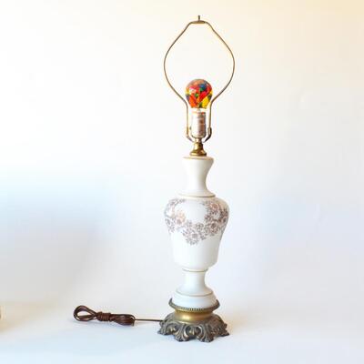 Vintage Table Lamp Glass Ornate Base - No Shade and No Top Finial