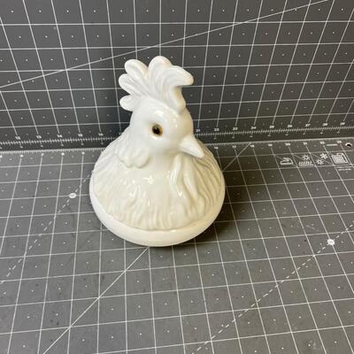 Unique Rooster Covered Candy Dish, MANCER made in Italy