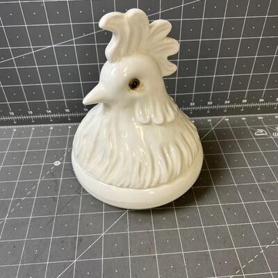Unique Rooster Covered Candy Dish, MANCER made in Italy