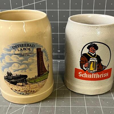 2 Vintage German Beer Steins 