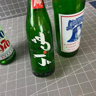 7-UP Bottles (3) 2- Bicentennial and 1 Arabia 
