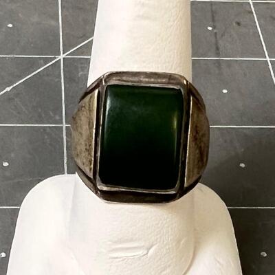 Chunkie GREEN Silver Masculine Ring