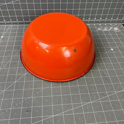 Orange Enamel Bowl 