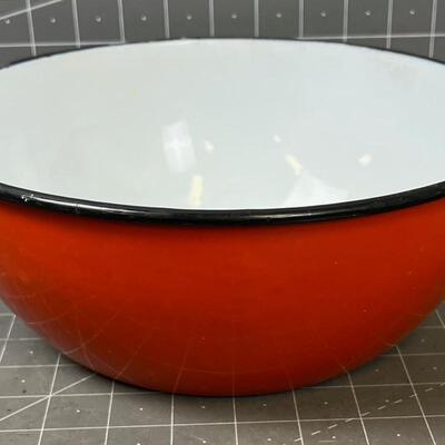 Orange Enamel Bowl 