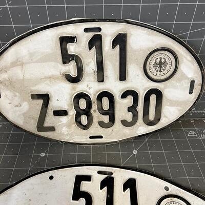 German License Plates, Vintage