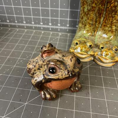 Frog Platter and Frog Sculpture