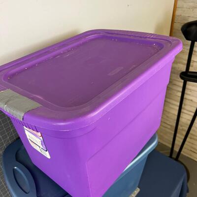 2 Sterlite Tub with Lid, Purple and Blue 