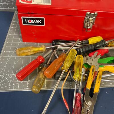 Red Tool Box with Tools