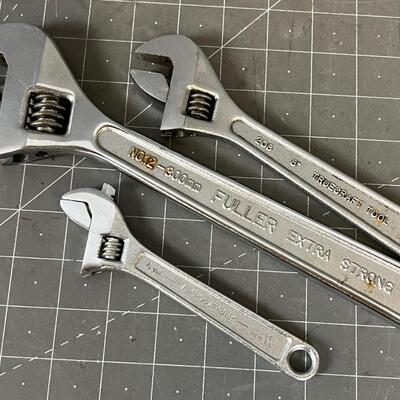 3 Adjustable Wrenches 