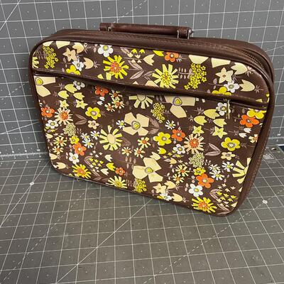 Brown Floral Children's Suitcase 