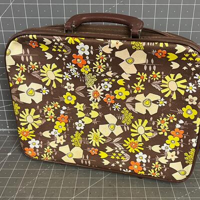 Brown Floral Children's Suitcase 