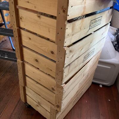 Wood Crate Rolling Shelves
