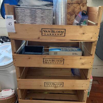 Wood Crate Rolling Shelves