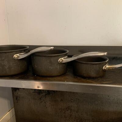 Calphalon Pots with Lids, Pot Rack, Bakeware