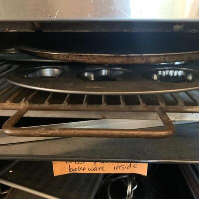 Calphalon Pots with Lids, Pot Rack, Bakeware