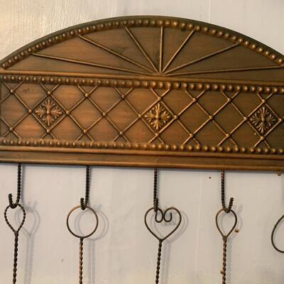 Vintage Muffin Tins, Wall Mounted Hooks with Wired Art