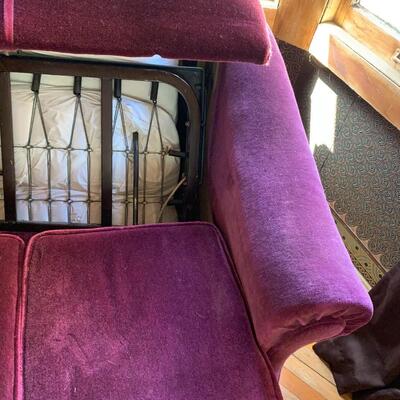 Purple Velour Sleeper Sofa
