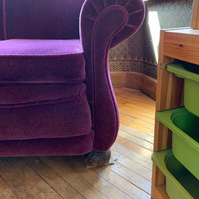 Purple Velour Sleeper Sofa