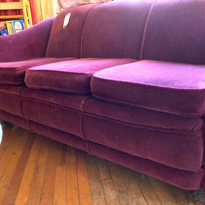 Purple Velour Sleeper Sofa